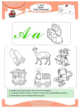 Çocuklar İçin A Sesi Çalışma Sayfaları 